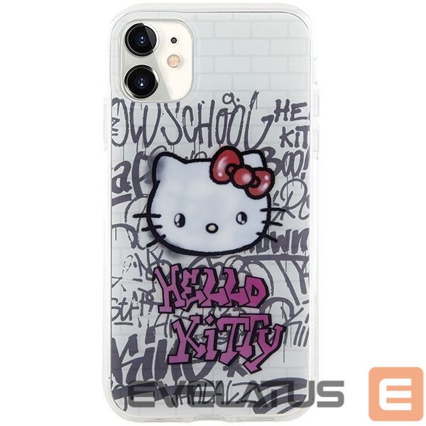 Back panel cover Hello Kitty Hello Kitty IML Kitty On Bricks Graffiti case for iPhone 11 / Xr - white
