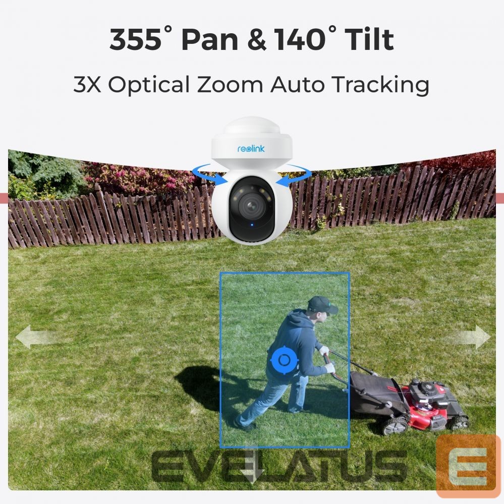 Webcam Reolink Smart WiFi Camera with Motion Spotlights E Series E540 PTZ 5 MP 2.8-8/F1.6 IP65 H.264 Micro SD, Max. 256 GB