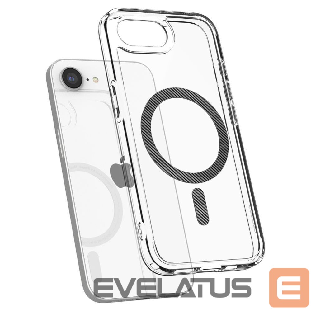 Back panel cover Spigen Spigen Ultra Hybrid MagSafe iPhone 16e Carbon Fiber Case - Clear
