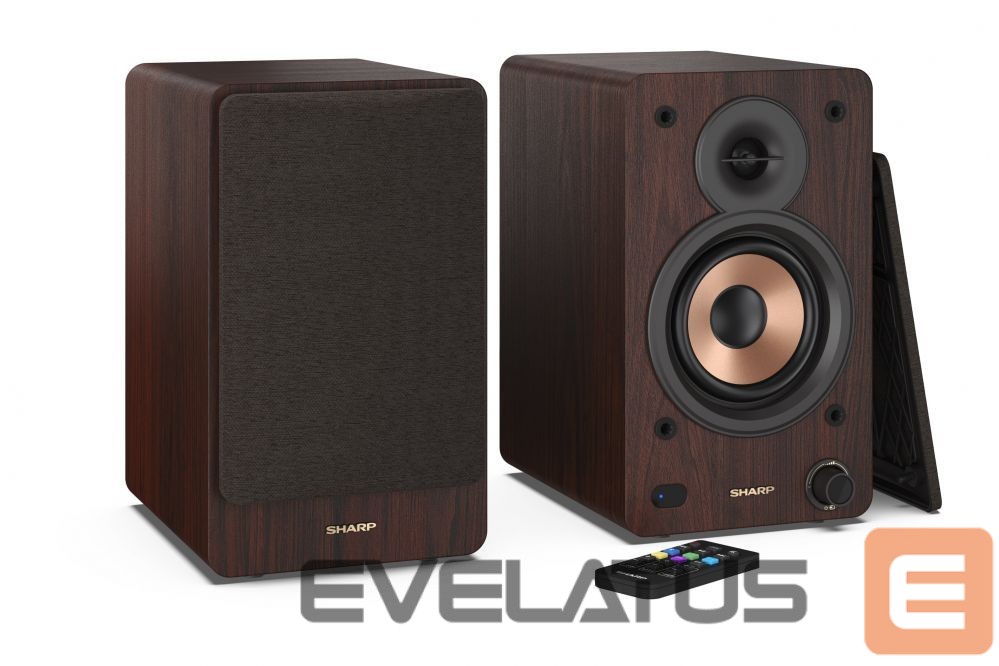 Speakers Sharp CP-SS30 Bookshelf Speakers, Brown