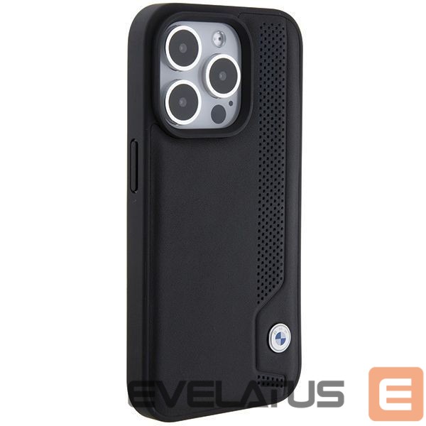 Back panel cover BMW BMW Leather Blue Dots iPhone 15 Pro Max Case - Black
