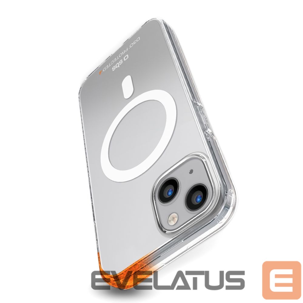 Back panel cover SBS SBS D3O MagSafe Case for iPhone 14 / 13 - Transparent