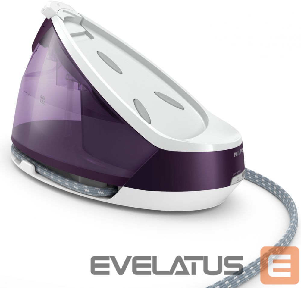 Iron Philips Ironing System GC7933/30 PerfectCare Compact Plus 2400 W, 1.5 L, 6.5 bar, Auto power off, Vertical steam function, Calc-clean function, Purple, 120 g/min
