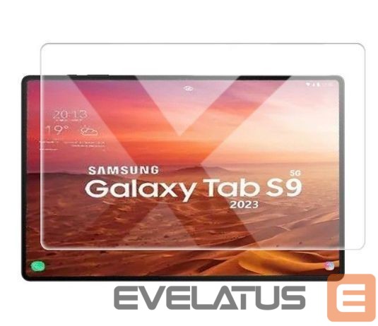 Protective glass Evelatus Galaxy TAB S9 Plus 3x strong 0.33mm Flat Clear Glass Anti-Static