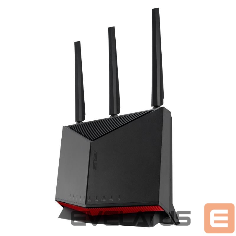 Routers Asus Wireless Router||6800 Mbps|Mesh|Wi-Fi 5|Wi-Fi 6|Wi-Fi 6e|Wi-Fi 7|IEEE 802.11a|IEEE 802.11b|IEEE 802.11g|IEEE 802.11n|IEEE 802.11ac|IEEE 802.11ax|USB 2.0|3x2.5GbE|LAN \ WAN ports 2|Number of antennas 4|RT-BE86U