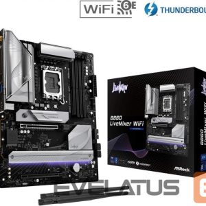Motherboard for Intel processors Asrock  Mainboard||Intel B860 Express|LGA1851|ATX|Memory DDR5|Memory slots 4|1xPCI-Express 4.0 16x|1xPCI-Express 5.0 16x|1xM.2|1xHDMI|1xAudio-Out|1xMicrophone|6xUSB 2.0|6xUSB 3.2|1xUSB-C w/Thunderbolt|1xOptical S/PDIF|1xRJ45|B860LIVEMIXERWIFI 