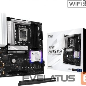 Motherboard for Intel processors Asrock  Mainboard||Memory DDR5|Memory slots 4|1xPCI-Express 4.0 16x|1xPCI-Express 5.0 16x|1xM.2|1xHDMI|1xDisplayPort|1xAudio-In|1xAudio-Out|1xMicrophone|2xUSB 2.0|6xUSB 3.2|1xUSB-C|1xRJ45|B860PRORSWIFI 
