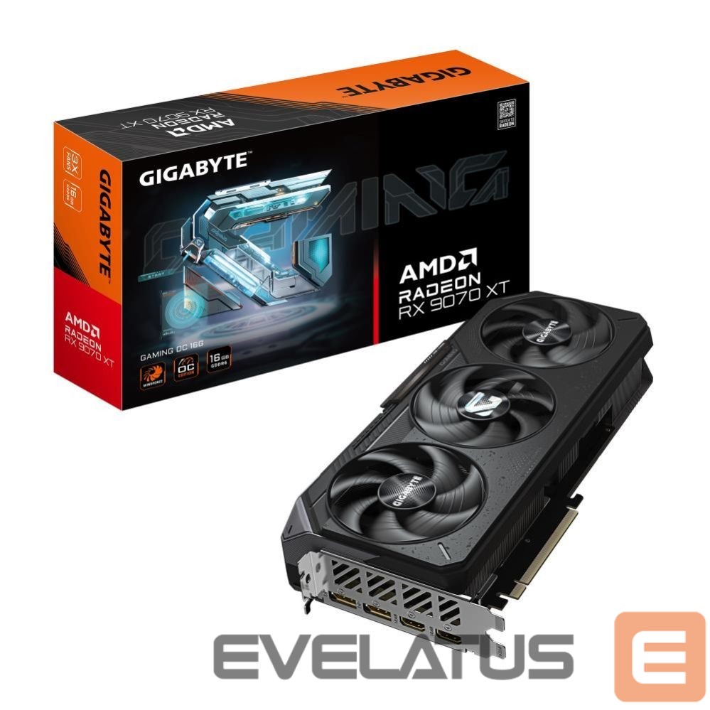 Graphic card / Video cards Gigabyte Graphics Card||AMD Radeon RX 9070 XT|16 GB|GDDR6|256 bit|PCIE 5.0 16x|Triple slot Fansink|2xHDMI|2xDisplayPort|R9070XTGAMINGOC-16GD1.0