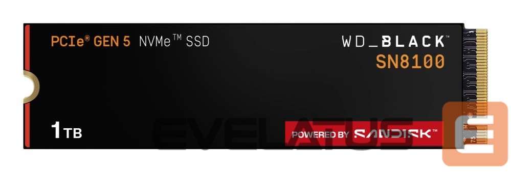 Hard drive SSD Western Digital SSD PCIE G5 M.2 1TB/BLACK SN8100 WDS100T1X0M WDC