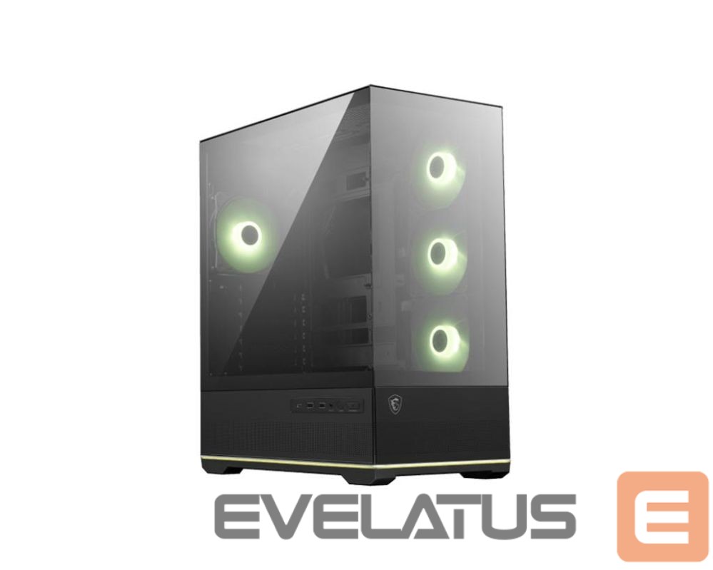 Computer case MSI Case||MAG PANO 110R PZ|MidiTower|Case product features Transparent panel|Not included|Colour Black|MAGPANO110RPZ