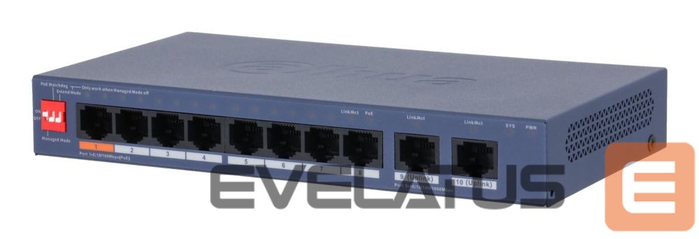 Commutator DAHUA Switch||DH-CS4010-8ET2GT-60|PoE ports 8|60 Watts|CS4010-8ET2GT-60