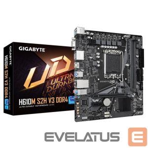 Motherboard for Intel processors Gigabyte  Mainboard||Intel H610|LGA1700|Micro-ATX|Memory DDR4|Memory slots 2|1xPCI-Express 3.0 1x|1xPCI-Express 4.0 16x|1xM.2|1x15pin D-sub|1xHDMI|2xDisplayPort|4xUSB 2.0|2xUSB 3.2|1xPS/2|1xRJ45|3xAudio port|H610MS2HV3DDR4 