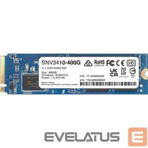 Hard drive SSD Synology  SSD||SNV3400|400GB|M.2|PCIE|NVMe|Write speed 750 MBytes/sec|Read speed 3000 MBytes/sec|TBW 491 TB|MTBF 1800000 hours|SNV3410-400G 