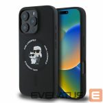 Back panel cover Karl Lagerfeld  Karl Lagerfeld Silicone Karl&Choupette Heads Ring MagSafe Case for iPhone 16 Pro Max - Black 