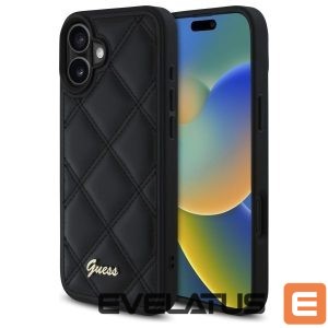 Other Phone Accessory Guess  Guess Quilted Metal Logo iPhone 16 Plus Case - Black 