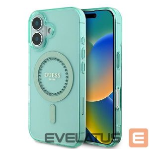 Other Phone Accessory Guess  Guess IML Rhinestones MagSafe iPhone 16 Plus Case - Green 