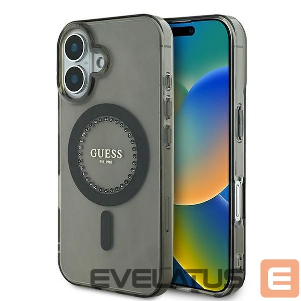 Other Phone Accessory Guess Guess IML Rhinestones MagSafe iPhone 16 Case - Black
