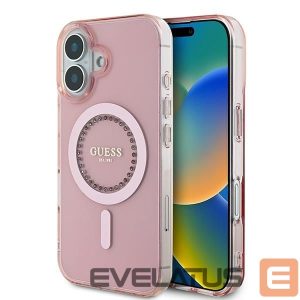 Other Phone Accessory Guess  Guess IML Rhinestones MagSafe iPhone 16 Case - Pink 