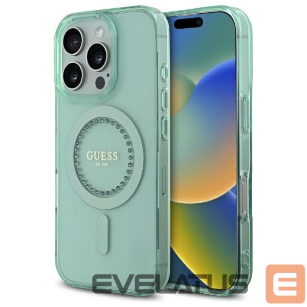 Other Phone Accessory Guess Guess IML Rhinestones MagSafe iPhone 16 Pro Max Case - Green