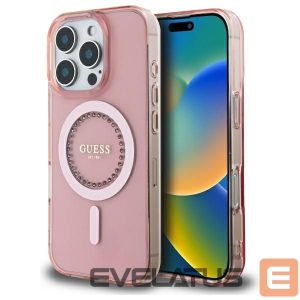Other Phone Accessory Guess  Guess IML Rhinestones MagSafe iPhone 16 Pro Max Case - Pink 