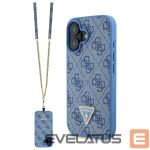 Other Phone Accessory Guess  Guess Leather Metal Logo Strass Crossbody Case for iPhone 16 - Blue 