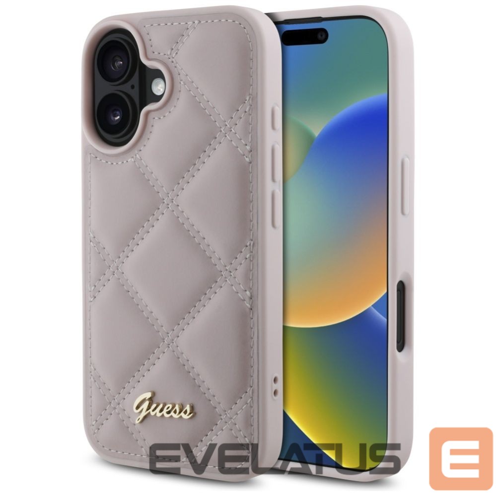 Other Phone Accessory Guess Guess Quilted Metal Logo iPhone 16 Case - Pink