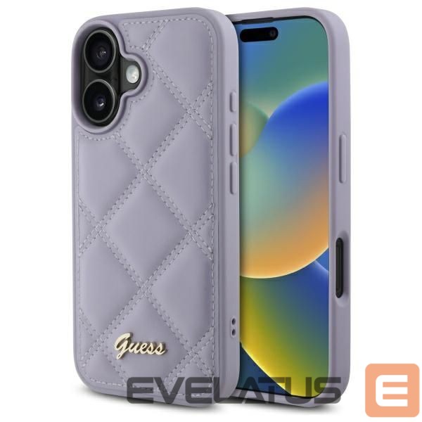 Other Phone Accessory Guess Guess Quilted Metal Logo case for iPhone 16 - light purple