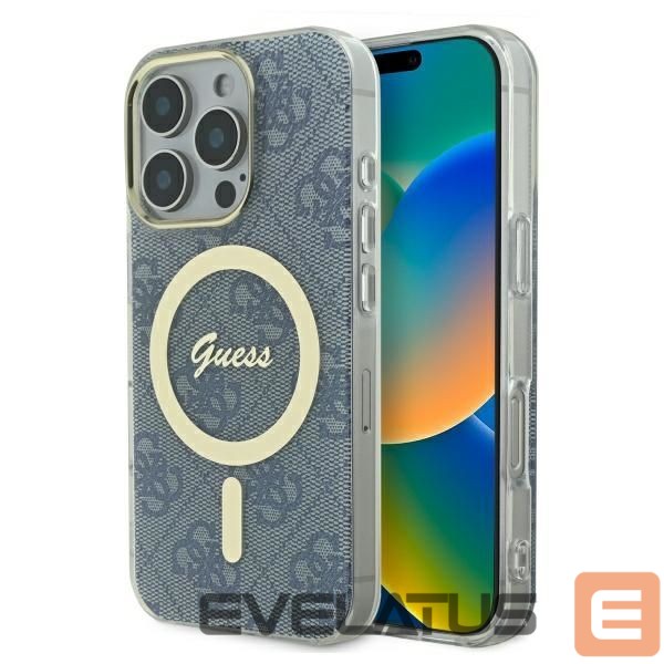 Other Phone Accessory Guess Guess IML 4G MagSafe iPhone 16 Pro Case - Blue