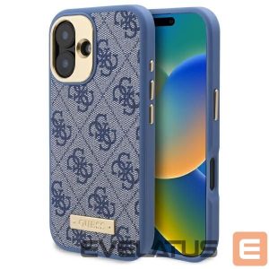 Other Phone Accessory Guess  Guess 4G Logo Plate MagSafe Case for iPhone 16 Plus - Blue 