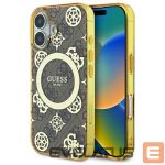 Other Phone Accessory Guess  Guess IML Peony On 4G Background MagSafe iPhone 16 Case - Brown 