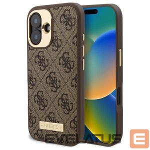 Other Phone Accessory Guess  Guess 4G Logo Plate MagSafe iPhone 16 Case - Brown 