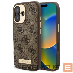 Other Phone Accessory Guess  Guess 4G Logo Plate MagSafe iPhone 16 Plus Case - Brown 
