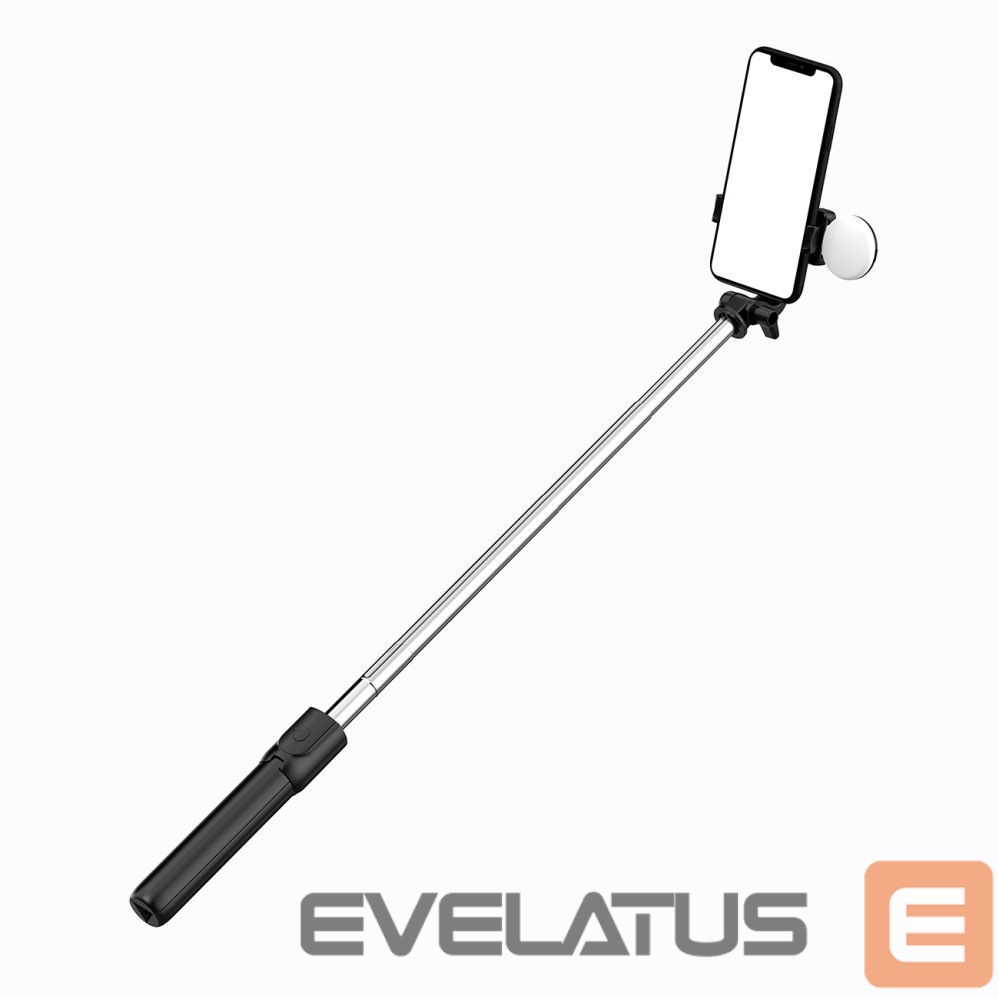 Camera accessory Hurtel Selfie stick WR1YXS telescopic tripod 0.71m with round lamp - black