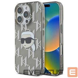 Other Phone Accessory Karl Lagerfeld  Karl Lagerfeld IML Karl Head Electroplated iPhone 16 Pro Case - Black 