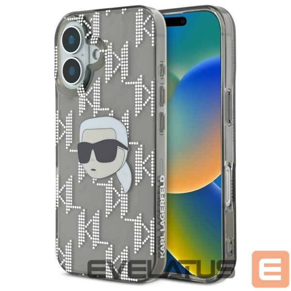 Other Phone Accessory Karl Lagerfeld Karl Lagerfeld IML Karl Head Electroplated iPhone 16 Case - Black