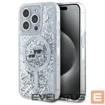 Other Phone Accessory Karl Lagerfeld  Karl Lagerfeld Liquid Glitter Karl & Choupette Head Magsafe iPhone 15 Pro Case - Clear 