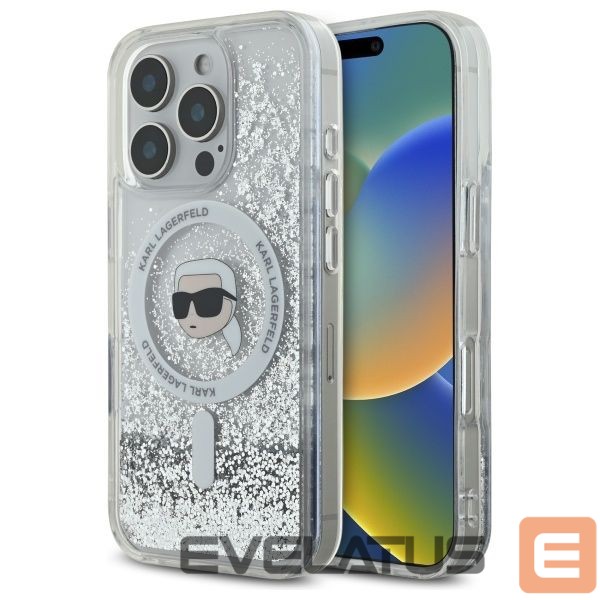 Other Phone Accessory Karl Lagerfeld Karl Lagerfeld Liquid Glitter Karl Head Magsafe Case for iPhone 16 Pro - Clear