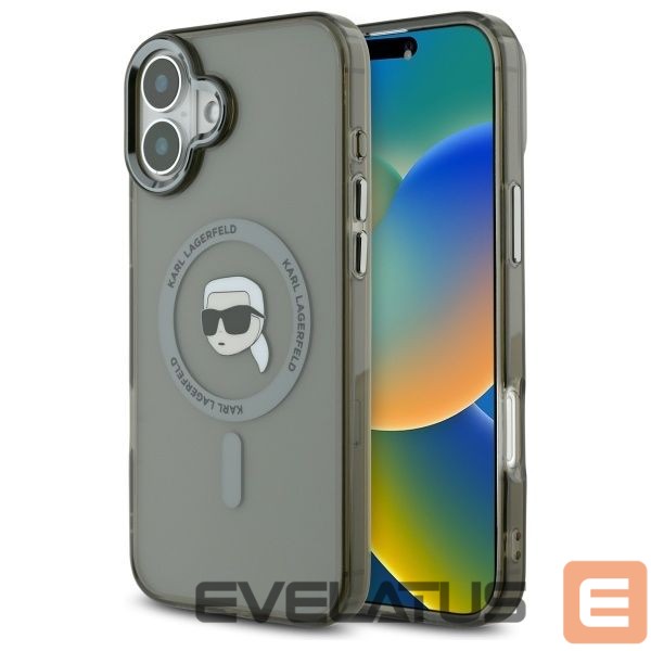 Other Phone Accessory Karl Lagerfeld Karl Lagerfeld IML Metal Karl Head MagSafe iPhone 16 Plus Case - Black