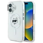Other Phone Accessory Karl Lagerfeld  Karl Lagerfeld IML Metal Choupette Head MagSafe iPhone 16 Case - White 