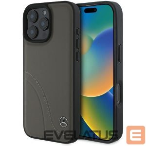 Other Phone Accessory Mercedes-Benz  Mercedes MB Curved Stitches Leather iPhone 16 Pro Max Case - Brown 