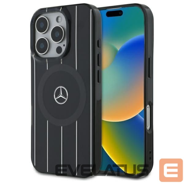 Back panel cover Mercedes-Benz Mercedes MB Double Layer Crossed Lines MagSafe iPhone 16 Pro Case - Black