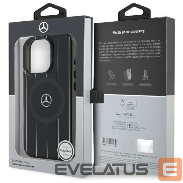 Back panel cover Mercedes-Benz Mercedes MB Double Layer Crossed Lines MagSafe iPhone 16 Pro Case - Black