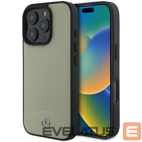 Other Phone Accessory Mercedes-Benz Mercedes MB Textured and Plain Leather MagSafe case for iPhone 16 Pro Max - beige