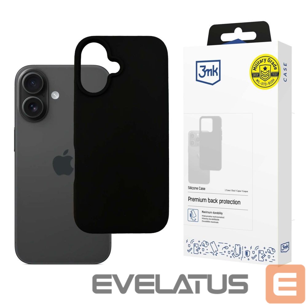 Other Phone Accessory 3MK 3mk Silicone Case for iPhone 16 Plus - Black