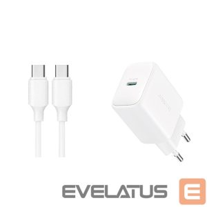 Adapter Joyroom  Joyroom JR-TCF20 wall charger with a USB-C connector with a power of up to 20W (with USB-C / USB-C cable) 