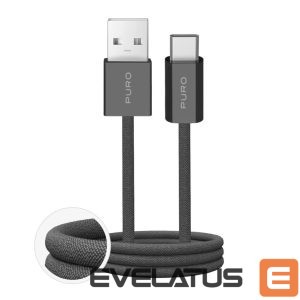 Cable Puro  Puro Fabrik 2.0 10W USB-A - USB-C Braided Cable 1.5m - Dark Green 