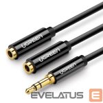 Cable Ugreen  cable 3.5 mm headphone splitter mini jack AUX 25cm black (20816) Black