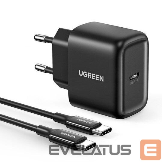 Adapter Ugreen USB Type C charger 25W Power Delivery + USB Type C cable 2m (50581) Black