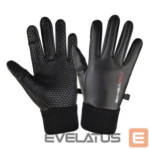 Bicycle accessory Hurtel  Men's insulated, anti-slip telephone gloves - black 