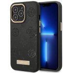 Back panel cover Guess  Guess GUHMP14LSAPSTK iPhone 14 Pro 6.1" black/black hardcase Peony Logo Plate MagSafe 